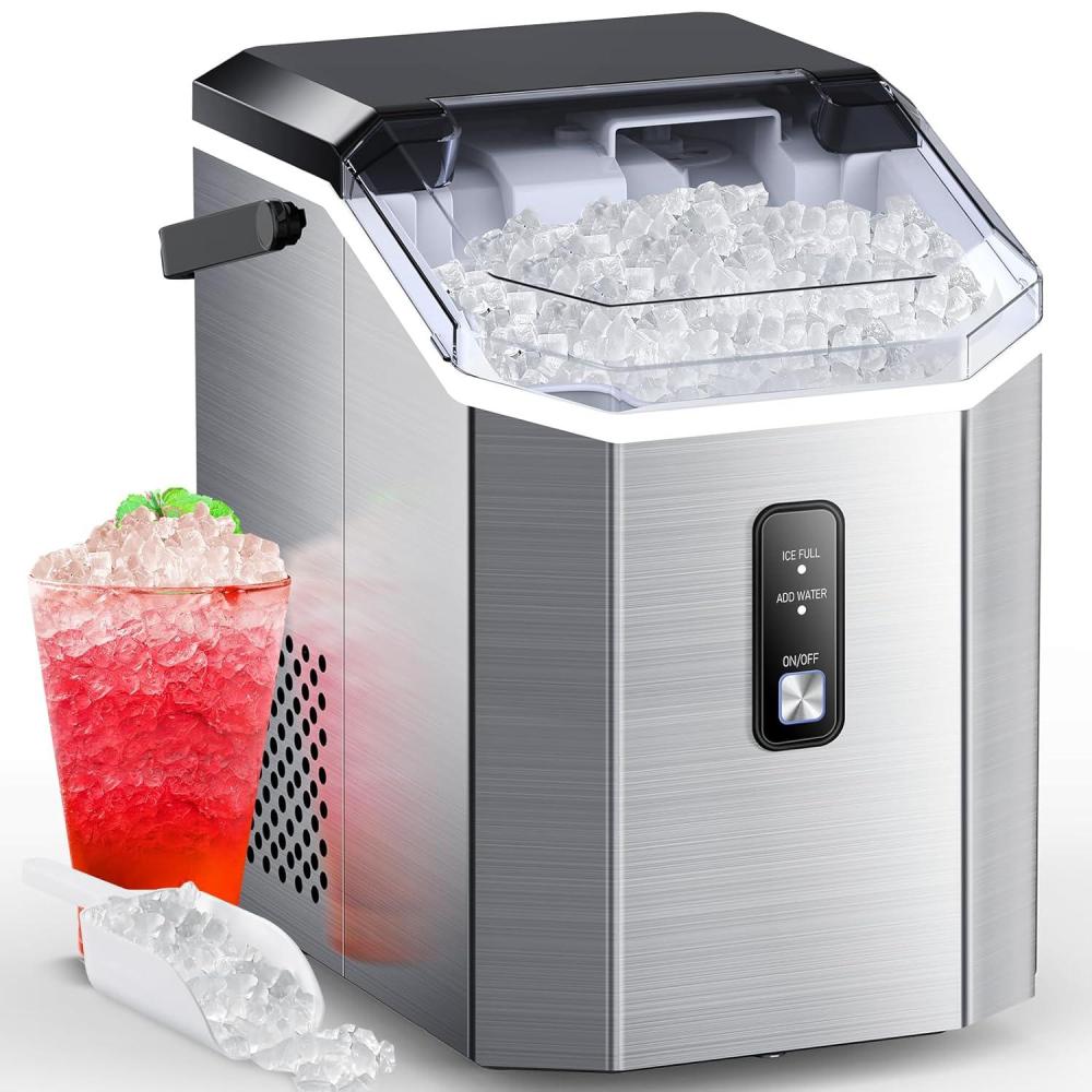 imageCOWSAR Nugget Ice Maker Countertop Chewable Nugget Ice Cubes Machine Quick Ice Making 34LbsDay SelfCleaning Portable Ice Machine for Home Kitchen Office Party
