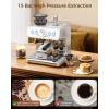 COWSAR (2025 New) Espresso Machines with Built-in Anti-Clog, 20 Bar Expresso Coffee Machines with Milk Frother Steam Wand, Tamping Tool, Espresso Machine with Grinder for Latte, Cappuccino, Americano(Stainless Steel)