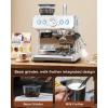 COWSAR (2025 New) Espresso Machines with Built-in Anti-Clog, 20 Bar Expresso Coffee Machines with Milk Frother Steam Wand, Tamping Tool, Espresso Machine with Grinder for Latte, Cappuccino, Americano(Stainless Steel)