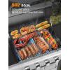 COWSAR 4-Burner BBQ Propane Gas Grill, 44000 BTU Stainless Steel Barbecue Grill with Side Table, 10000 BTU Side Burner, 4 Casters Easy Mobility, Ideal for Outdoor Patio Garden Picnic Backyard Cooking