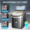 COWSAR Countertop Ice Cube Maker, 30LBS/24H Portable Ice Machine with Top External Water Tank, Self-Cleaning Function, 16 Pcs Ice Cube/13 Mins, Ice Scoop and Basket Perfect for Home, Office, Black(Black)