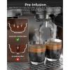 COWSAR Espresso Machine 15 Bar, Semi-Automatic Espresso Maker with Bean Grinder and Milk Frother Steam Wand, 75 oz Removable Water Tank for Cappuccino, Latte, Stainless Steel, normal, CM8050