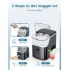 COWSAR Nugget Ice Makers Countertop, 34LBS/Day, Self-Cleaning Pebble Ice Maker Machine, Soft Chewable Pellet Ice, Stainless Steel Black Countertop Ice Maker for Home Kitchen Party