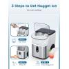 COWSAR Nugget Ice Makers Countertop, Soft Chewable Crushed Ice Maker Machine, Portable Pebble Ice Maker Countertop, 34Lbs/Day, Self-Cleaning, One-Button Operation Ice Machine for Home Kitchen Party