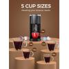 COWSAR Single Serve Coffee Maker, Coffee Brewer for Capsule and Ground Coffee, Capsule Coffee Machine with 40 Oz Water Tank, 5 Brew Sizes Up To 14 Oz, Black