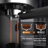 COWSAR Single Serve Coffee Maker, K Cup Coffee Brewer for Capsule and Ground Coffee, Capsule Coffee Machine with 40 Oz Water Tank, Instant-Heat, 5 Brew Sizes Up To 14 Oz, Black(Espresso Machine)