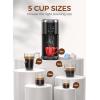 COWSAR Single Serve Coffee Maker, K Cup Coffee Brewer for Capsule and Ground Coffee, Capsule Coffee Machine with 40 Oz Water Tank, Instant-Heat, 5 Brew Sizes Up To 14 Oz, Black(Coffee Maker)