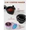 COWSAR Single Serve Coffee Maker, K Cup Coffee Brewer for Capsule and Ground Coffee, Capsule Coffee Machine with 40 Oz Water Tank, Instant-Heat, 5 Brew Sizes Up To 14 Oz, Black(Coffee Maker)