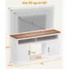 Cowsar 60″ Fireplace TV Stand Mantel Wood Surround Firebox, Freestanding Fireplace Heater, Adjustable Led Flame, Remote Control, 750W-1500W, White