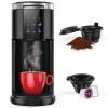 COWSAR Single Serve Coffee Maker, K Cup Coffee Brewer for Capsule and Ground Coffee, Capsule Coffee Machine with 40 Oz Water Tank, Instant-Heat, 5 Brew Sizes Up To 14 Oz, Black(Coffee Maker)