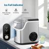 COWSAR Nugget Ice Makers Countertop Soft Chewable Pellet Ice Machine with Auto-Cleaning Function, 35Lbs/24H, Portable Ice Makers for Kitchen, Office, Home，Black(Stainless Steel Silver)