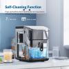 COWSAR Nugget Ice Makers Countertop Soft Chewable Pellet Ice Machine with Auto-Cleaning Function, 35Lbs/24H, Portable Ice Makers for Kitchen, Office, Home，Black(Stainless Steel Black)