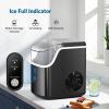 COWSAR Nugget Ice Makers Countertop Soft Chewable Pellet Ice Machine with Auto-Cleaning Function, 35Lbs/24H, Portable Ice Makers for Kitchen, Office, Home，Black(Stainless Steel Black)