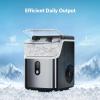 COWSAR Nugget Ice Makers Countertop Soft Chewable Pellet Ice Machine with Auto-Cleaning Function, 35Lbs/24H, Portable Ice Makers for Kitchen, Office, Home，Black(Stainless Steel Black)