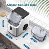 COWSAR Nugget Ice Makers Countertop Soft Chewable Pellet Ice Machine with Auto-Cleaning Function, 35Lbs/24H, Portable Ice Makers for Kitchen, Office, Home，Black(Stainless Steel Silver)