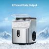 COWSAR Nugget Ice Makers Countertop Soft Chewable Pellet Ice Machine with Auto-Cleaning Function, 35Lbs/24H, Portable Ice Makers for Kitchen, Office, Home，Black(Stainless Steel Silver)