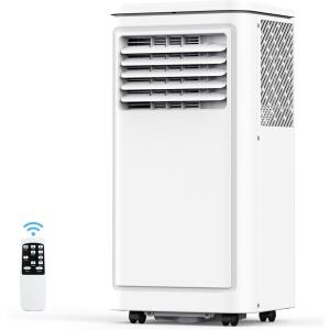 COWSAR 8,000 BTU Portable Air Conditioners Cools Up to 350 Sq.Ft, Portable AC Unit with Remote, Built-in Cool, Dehumidifier, Fan, Sleep Modes, Room Air Conditioners with LED Display/Installation Kits