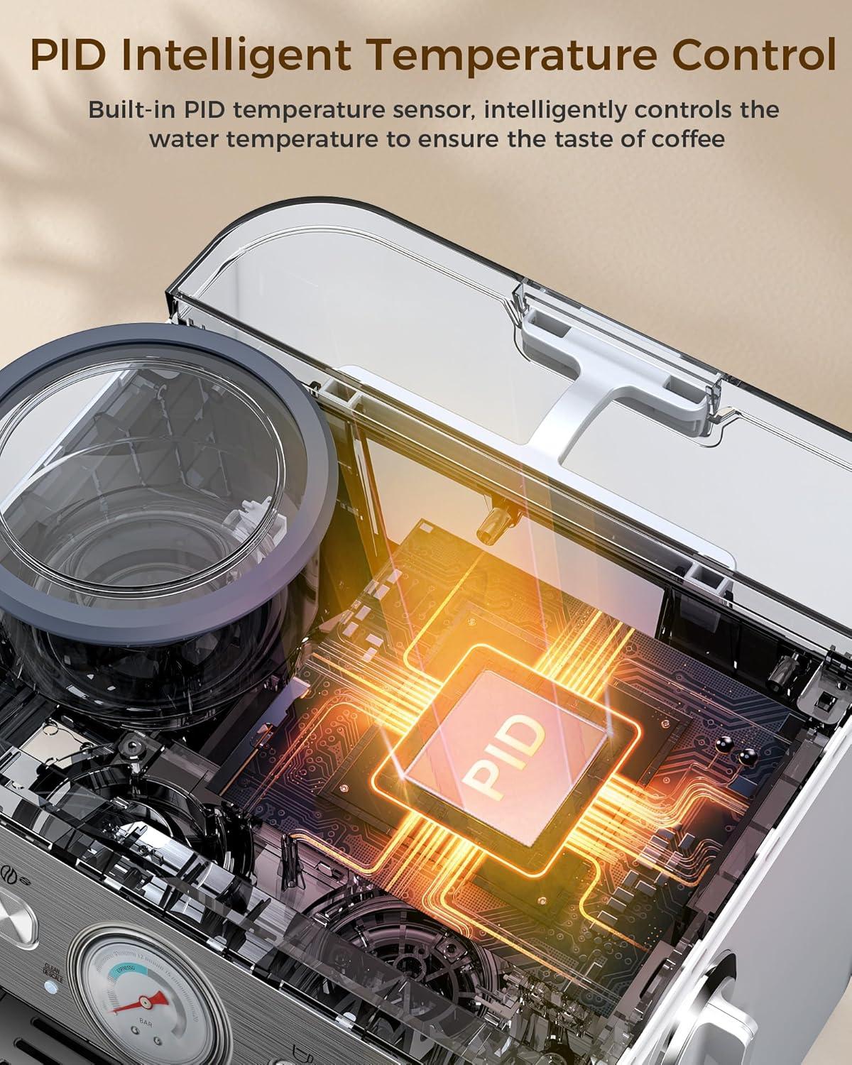 imageCOWSAR 20 Bar Espresso Machine with Grinder ampamp Milk Frother Steam Wand 58mm Expresso Coffee machines Commercial Stainless Steel Coffee Maker for Cappuccino and Latte Perfect for Home and Caf UseEspresso Maker Ultra