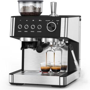 COWSAR 20 Bar Espresso Machine with Grinder & Milk Frother Steam Wand, 58mm Expresso Coffee machines, Commercial Stainless Steel Coffee Maker for Cappuccino and Latte, Perfect for Home and Café Use(Espresso Maker Pro)