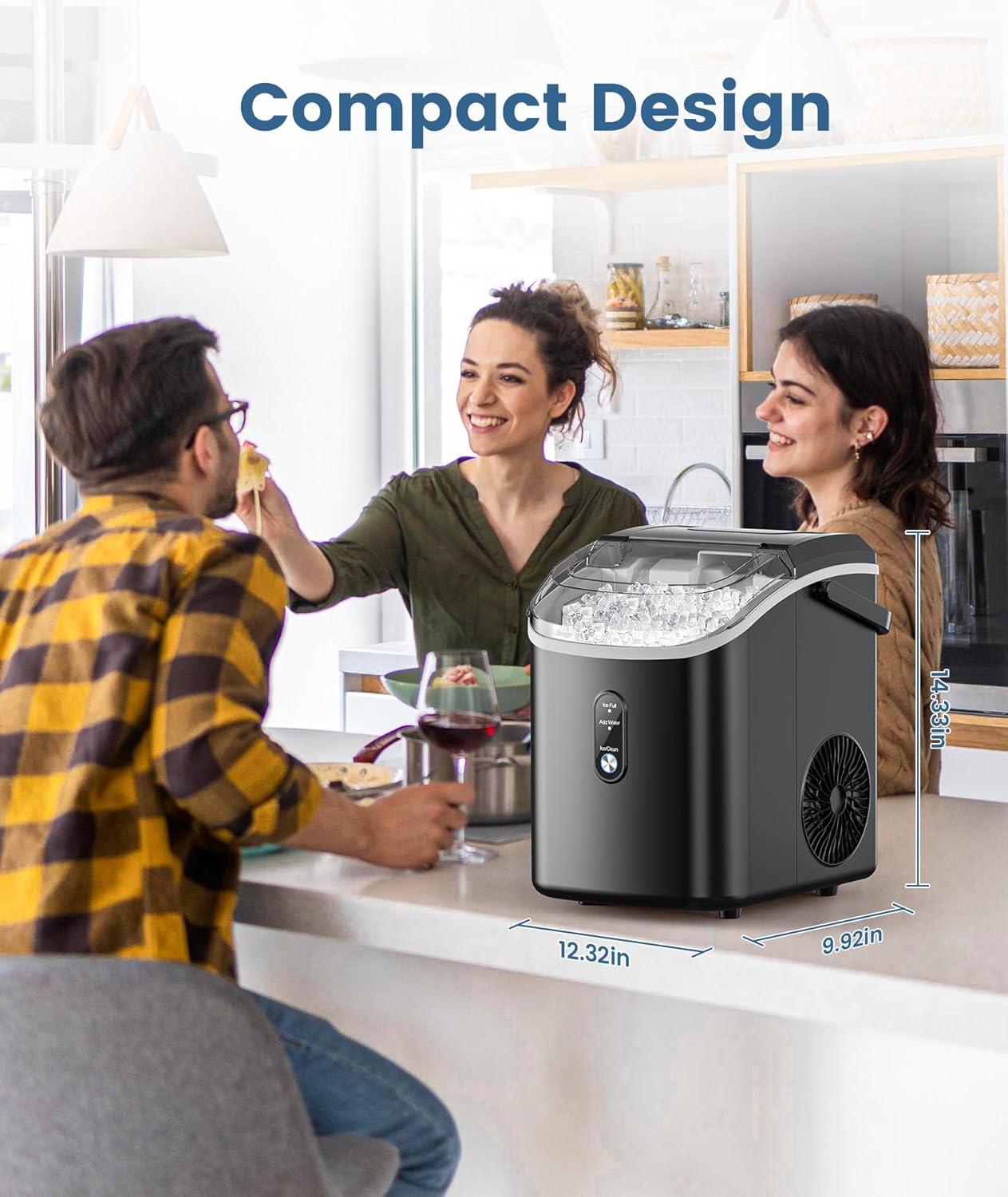 image:imageCOWSAR Nugget Ice Makers Countertop Pebble Ice Maker Machine with Soft Chewable Ice 34Lbs24H SelfCleaning OneClick Operation Pellet Ice Maker Countertop for HomeKitchenRVCampingBlack